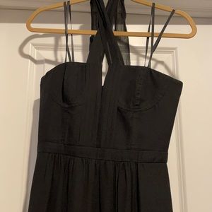 Bcbg long dress with halter tie straps